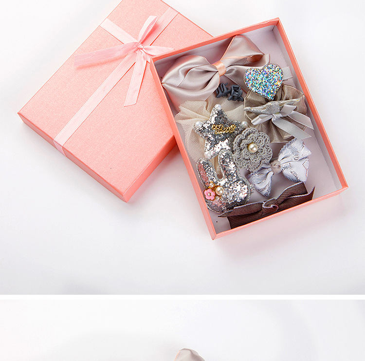 小女孩套装礼品装 宝宝全包发夹儿童发饰 黄色