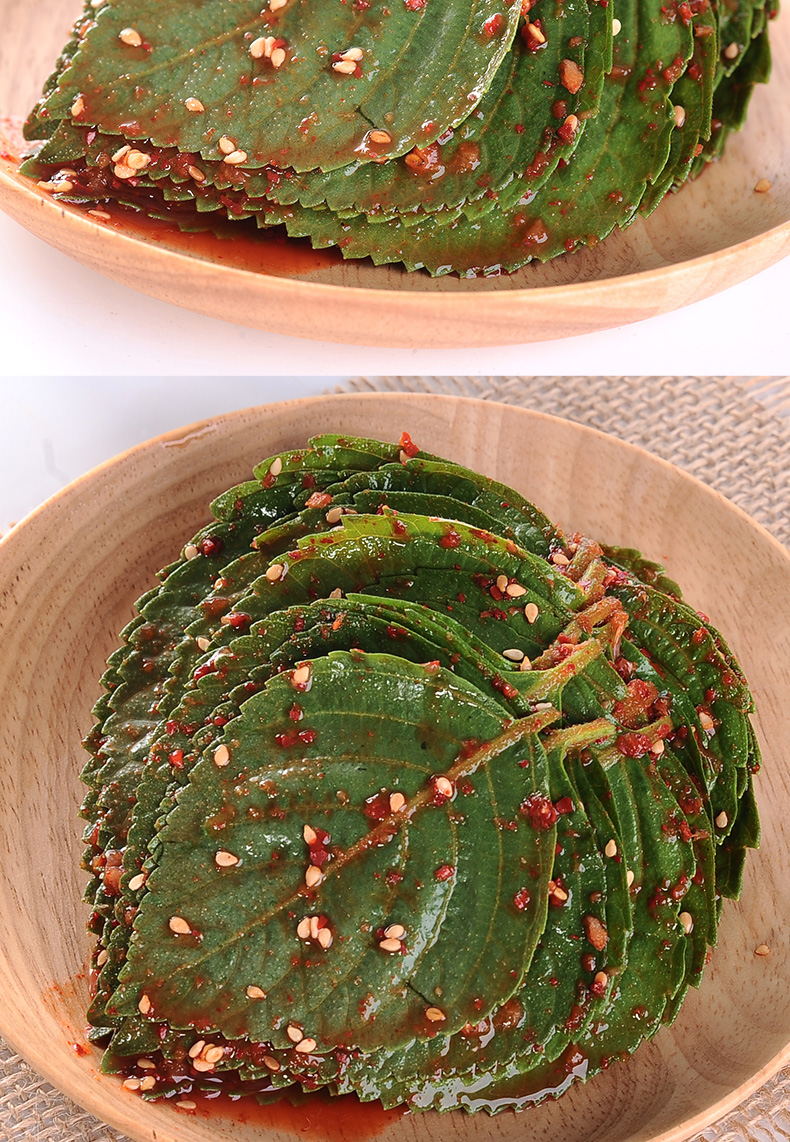 三口一品 韩国泡菜 苏子叶泡菜 215g/盒 215g