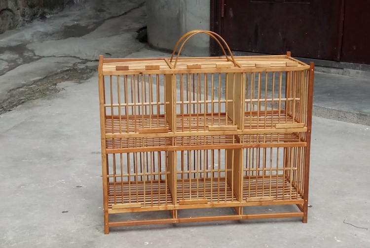 上清漆画眉鸟排笼养笼大号养笼排笼鸟店画眉卖鸟笼大十格上漆笼衣胶杯