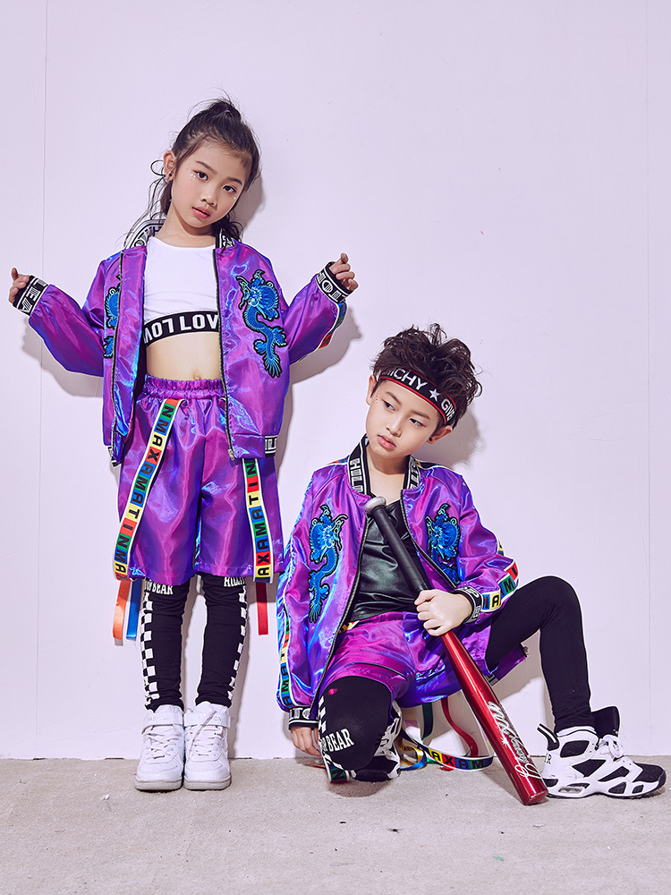 这就是街舞同款新款儿童嘻哈演出服少儿男女童爵士舞现代舞套装潮 男