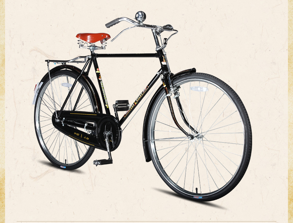 凤凰phenix28寸老式自行车复古车男式直梁城市单车怀旧全链盒28寸横梁