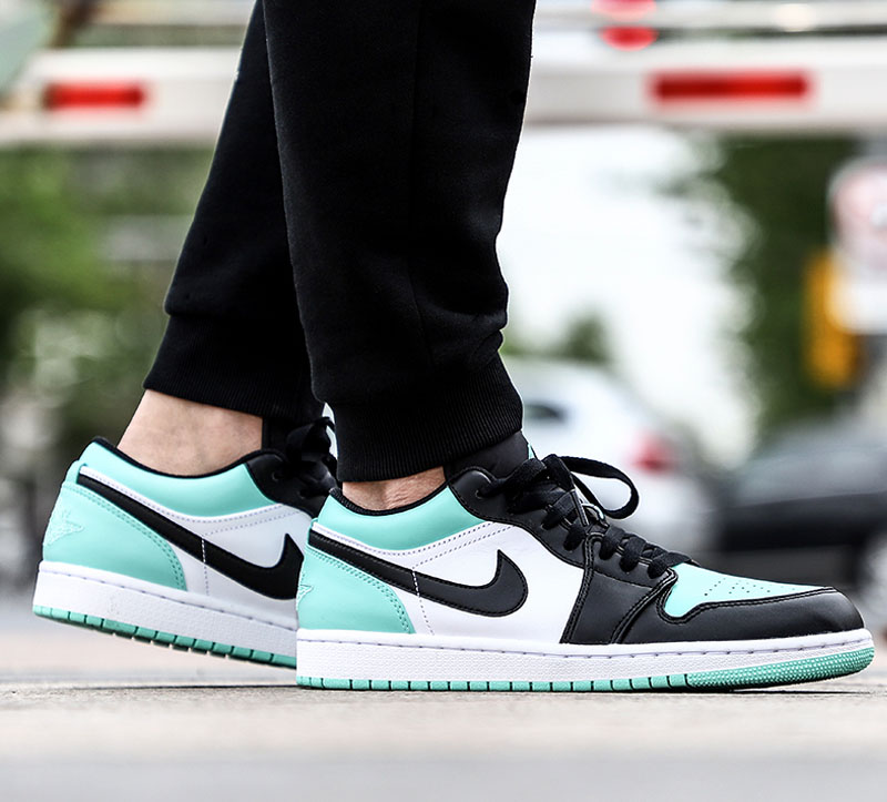 耐克aj1 nike air jordan 1 low 乔1 黑脚趾低帮薄荷绿 男女子休闲