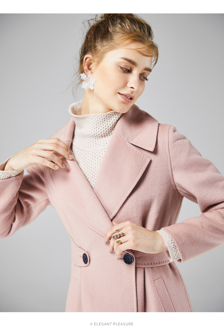 玖姿annakro安娜蔻赫本风大衣2017新款冬减龄韩版中长款羊毛呢外套女