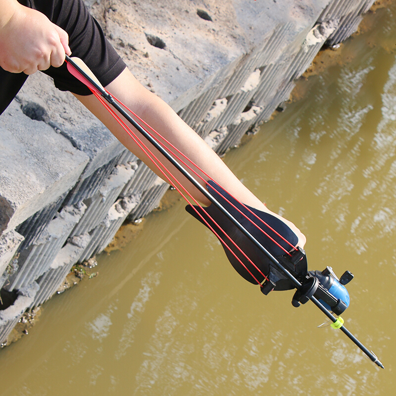 弹弓射箭射鱼镖套装射鱼器套装鱼鳔射鱼箭封闭式渔轮弹弓 简配(不含