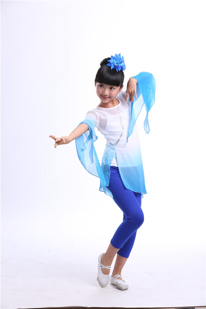 新款女童古典舞蹈服装 第八届小荷风采青莲表演服 儿童当代舞演出 乳