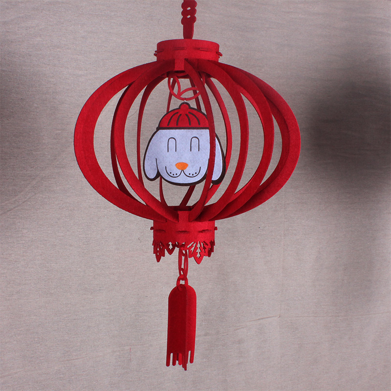 瑞格新年2018新款毛毡布灯笼不织布手工diy材料包无纺布狗狗彩色 厂家