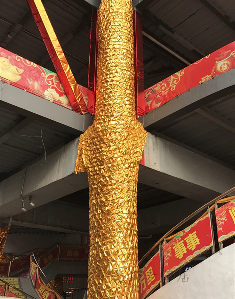 定做烫金布料包柱子皱金布活动包树金布吊顶装饰布佛教堂大红金黄布料
