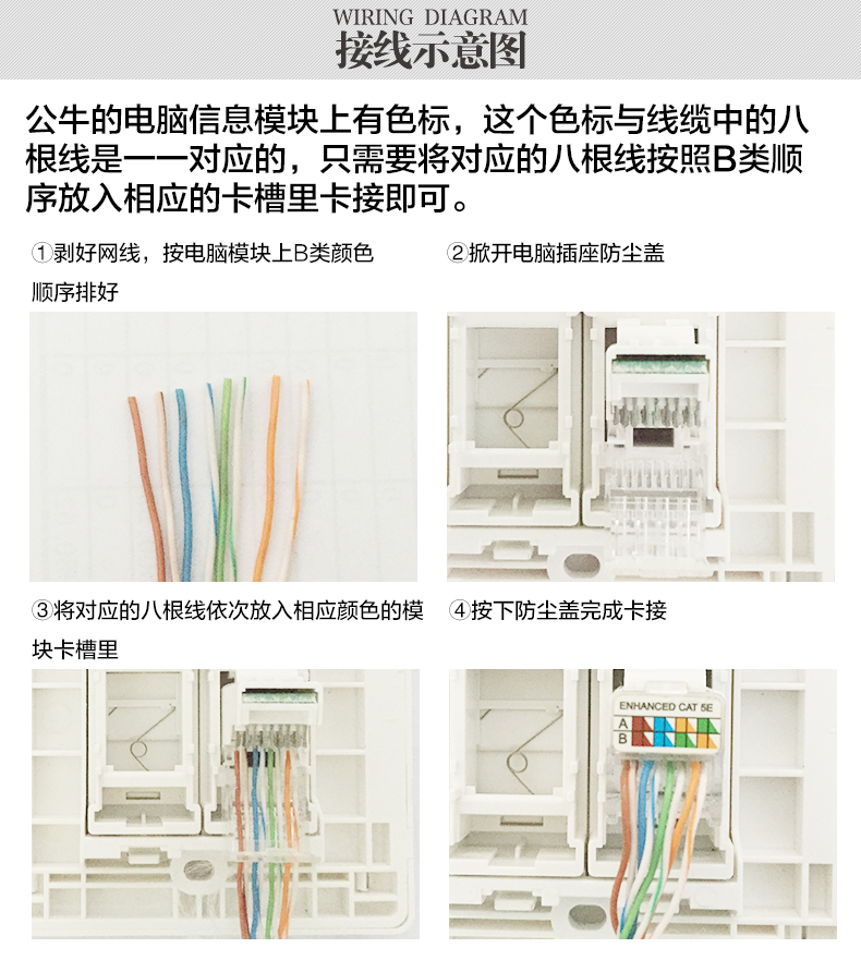 cat5e网络面板接线图解图片