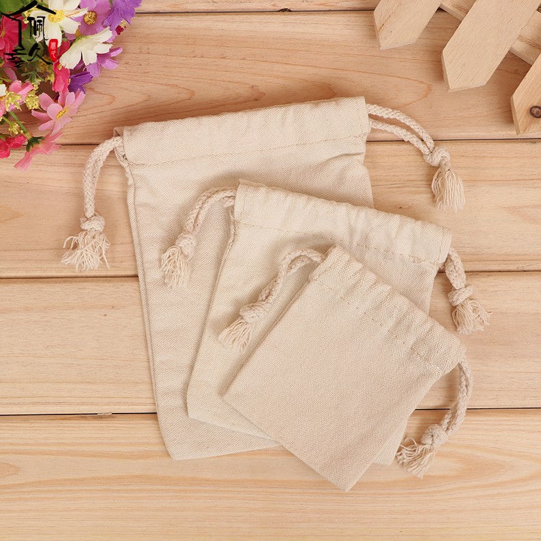 个装帆布束口袋 收纳袋米袋子 杂粮袋茶叶袋 布袋可定制大小尺寸图案