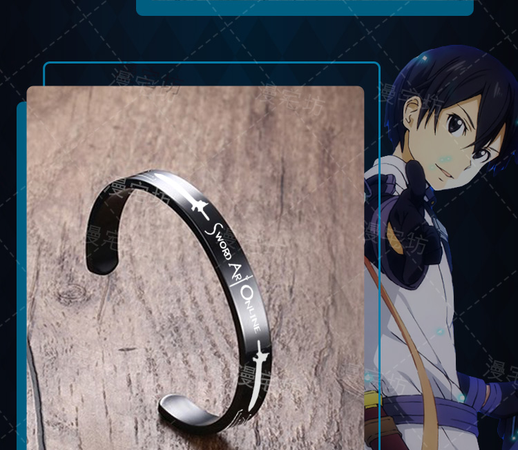 男女手链cos动漫周边二次元男女饰品莫德雷德银色钛钢手环精美礼盒