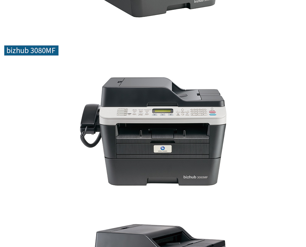 柯尼卡美能达3000mf激光打印机a4小型家用多功能一体机黑白办公双面