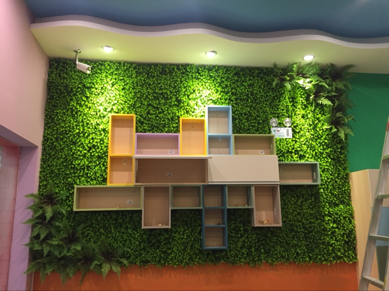 仿真植物墙背景墙草坪绿化墙体地毯草皮假叶子挂墙绿植工程装饰绿色