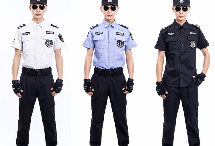 奕辰世纪保安工作服套装男夏季短袖特训作训服黑色白色蓝色物业安保