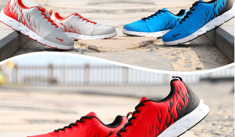 特步男鞋运动鞋跑步鞋男夏季旅游鞋烽火复古慢跑鞋网面休闲鞋 黑蓝 45