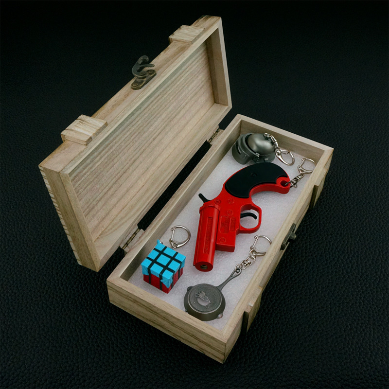 吃鸡信号枪绝地求生周边合金吃鸡落地成盒套装刺激战场全金属模型平底