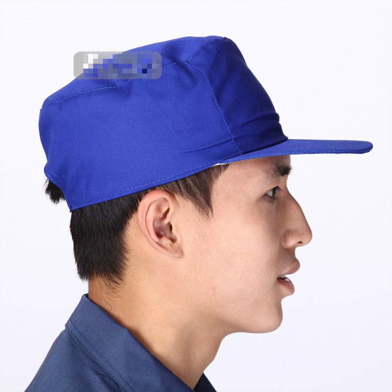 工装工作帽工程帽工作服帽子男女劳保帽双层涤卡工装帽子 藏青色 可