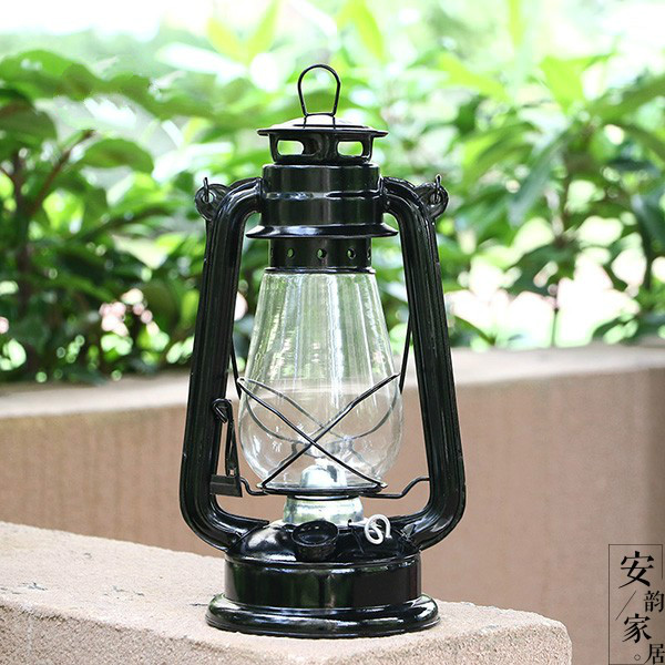 煤油灯老式老油灯用油马灯复古酒吧户外玻璃灯罩餐厅摆件乡村手提 做