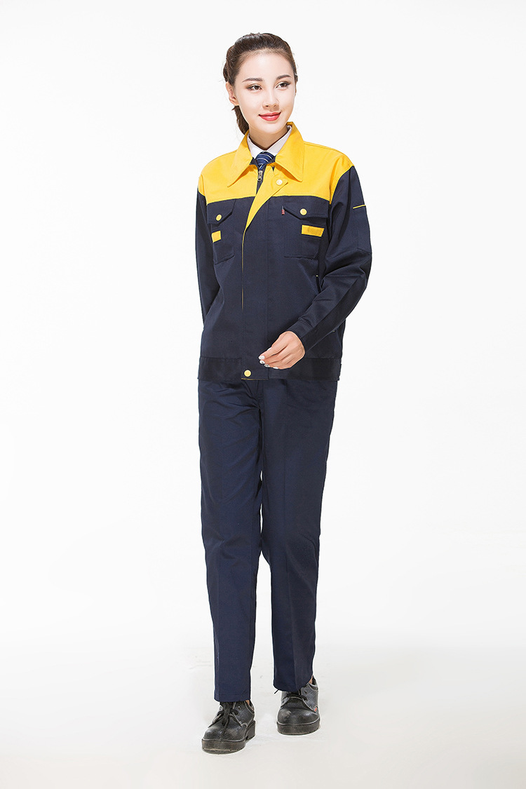 依舵 春秋长袖工作服套装男女车间工地服耐磨耐穿汽修电焊劳保服装工