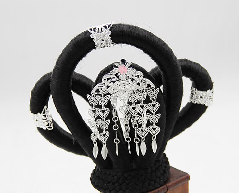 汉服嫦娥演出飞天cos造型古装假发古代假发发髻发包古装头饰假发 15款