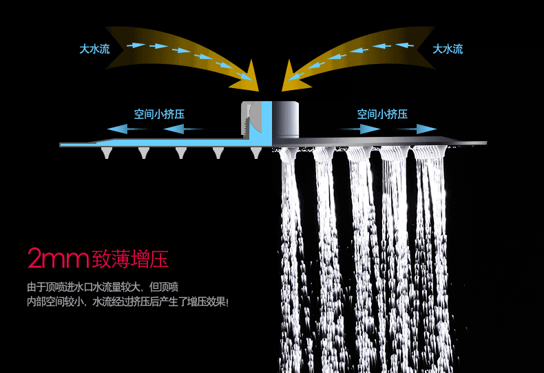 不锈钢淋浴花洒喷头顶喷大出水 增压浴室莲蓬头花洒喷头万向花洒 10寸