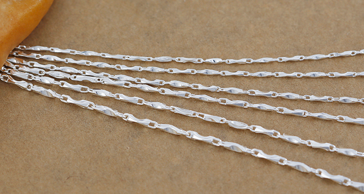 老凤凰990足银元宝项链男女情侣银项链细链子锁骨链结实项链定制 3克