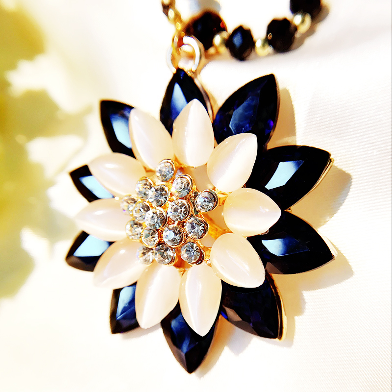 复古棉麻百搭简约女毛衣链民族风花朵长款项链装饰品衣服吊坠秋冬送