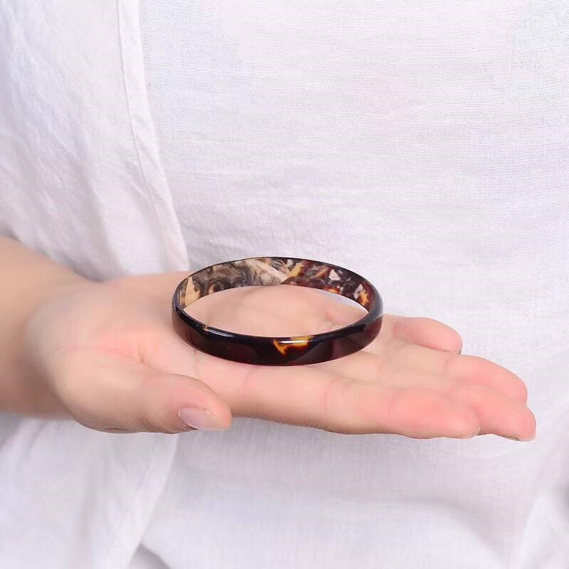 乌龟壳龟壳工艺品手镯贵妃镯送礼饰品 尺寸宽8口径长60毫米