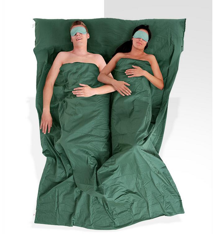 旅行棉花双人睡袋内胆便携成人春秋季户外旅游薄款宾馆隔脏 莓紫色