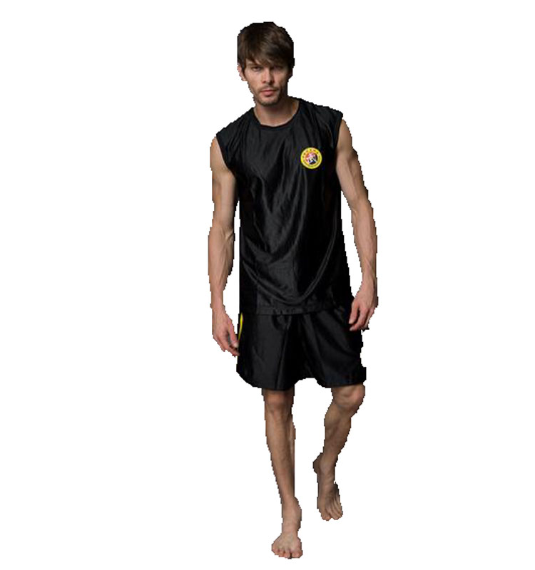 成人儿童 散打服 拳击服 泰拳服黑色武术搏击 黑色 xxxl