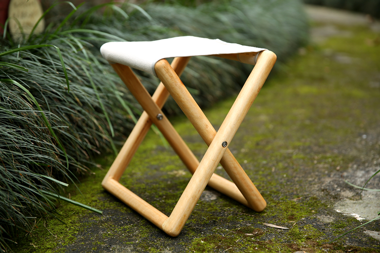 马扎子实木便携马扎 折叠小凳子家用新品板凳靠背式轻宽高坐椅帆布 桂