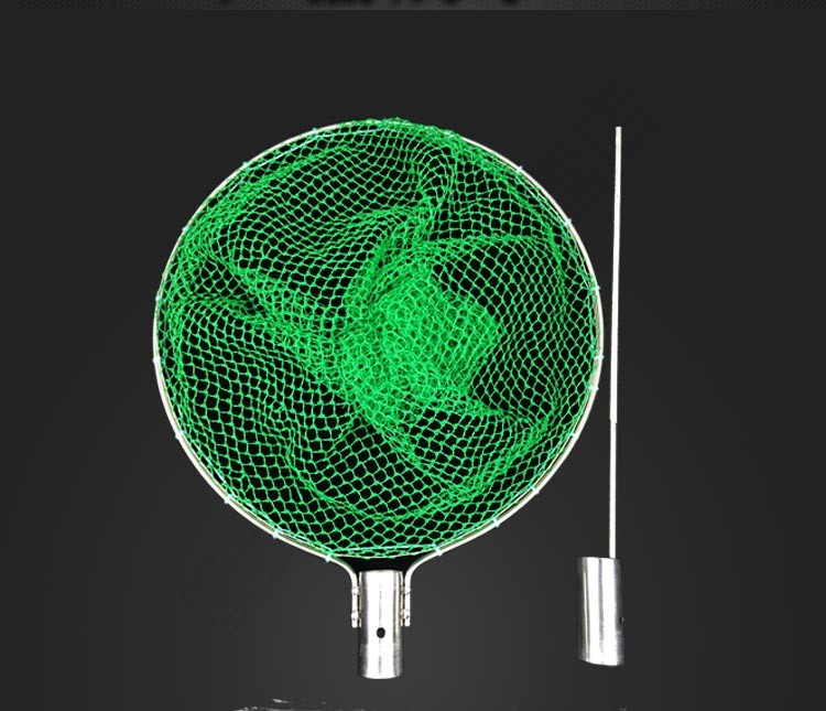 抄网头304实心不锈钢尼龙捞鱼网兜渔具配件钓鱼网头抄网圈鱼捞网 4厘