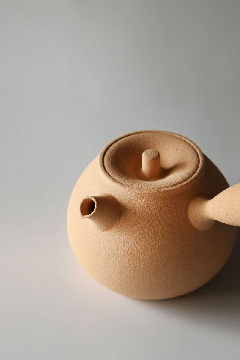 九土日式岩泥陶砂煮茶壶提梁烧水壶酒精炭炉风炉电陶炉可用明火壶 侧