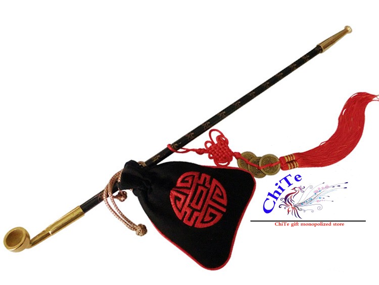 旱烟袋锅子纪晓岚烟袋锅传统老式手工烟袋锅加长烟斗老人烟袋杆50厘米