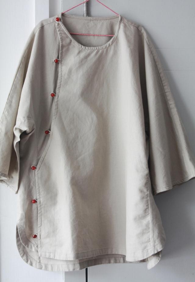 言午葵 棉麻原创设计 静竹气质 翡翠珠盘扣中式衬衫