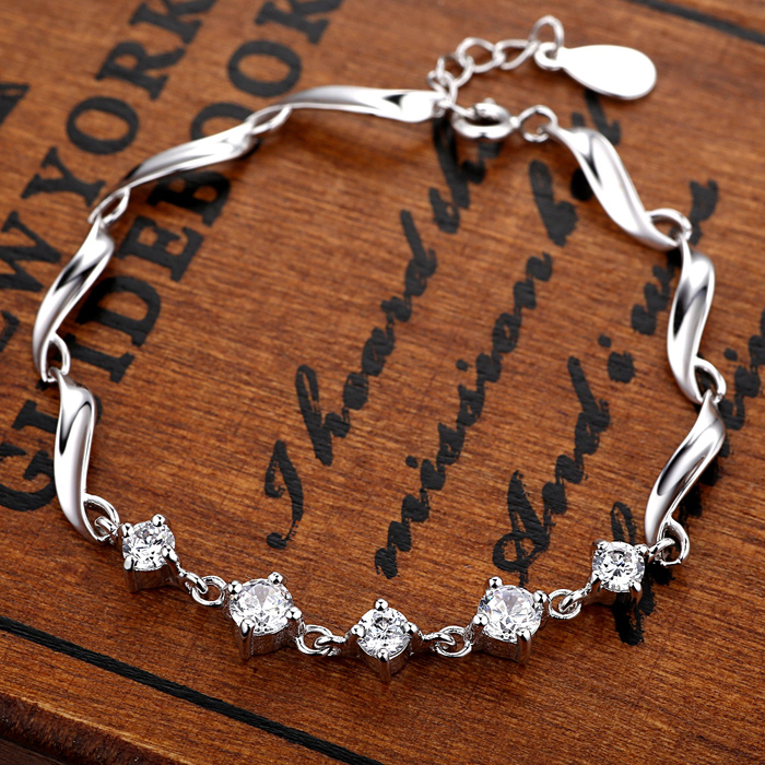 梦幻玫瑰新品 s925银手链女韩版时尚手饰女款银饰配闺蜜礼物 a053