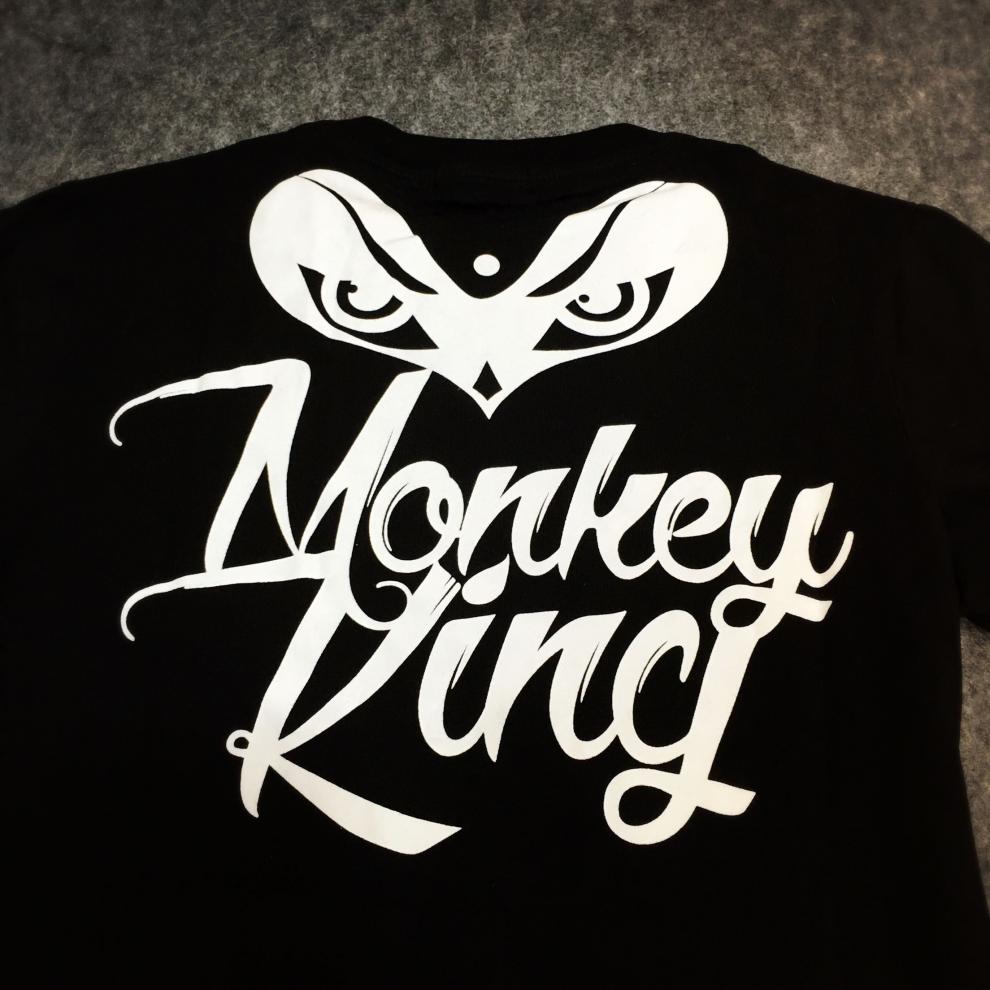 monkeyking美猴王齐天大圣孙悟空原创短袖男女高质量打边t恤半袖 黑色