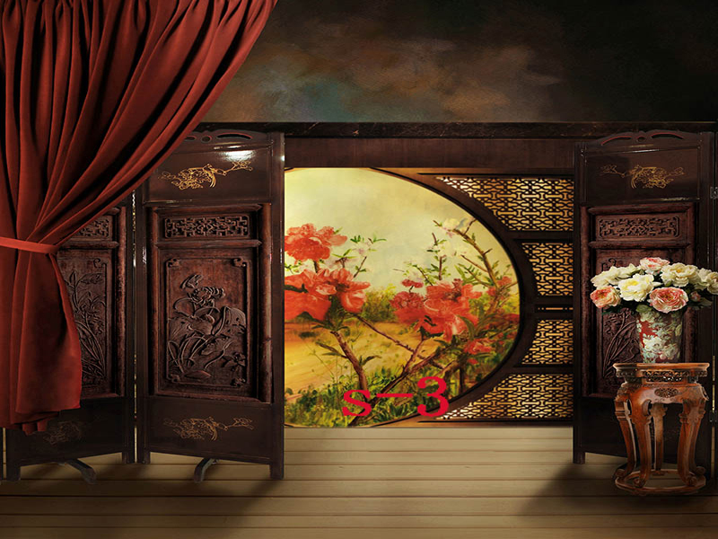 复古中国风拍照摄影古代风格背景布男女主播背景布直播间背景墙不支持