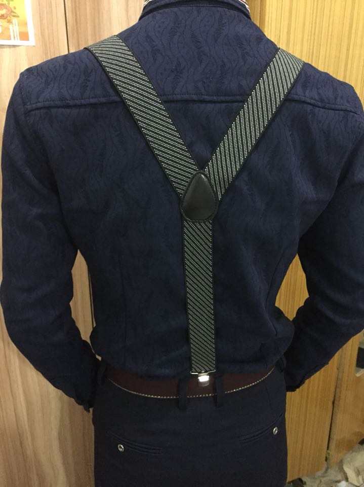 5c2017男士宽背带男款吊带西裤背带夹老人吊裤带男式胖人松紧肩带