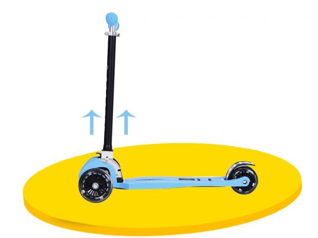 名马scooter 儿童滑板车三轮闪光踏板车四轮男女滑轮车 红色(儿童折叠