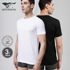 Septwolves 3-piece men's pure cotton short-sleeved T-shirt men's vest underwear half-sleeved old man's shirt round neck bottoming cotton white undershirt 3 pieces pure cotton round neck hemp gray + white + black L (recommended weight 110-130 pounds)