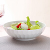 Sky Top ceramic large salad bowl serving bowl pure white relief bone china home hotel tableware 8-inch crystal series shallow bowl