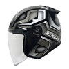 LS2 new motorcycle helmet quarter helmet electric moped four seasons large tail wing large size men and women half helmet OF608 black gray silver phantom 3XL (recommended 61-62CM)