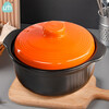 UMIZILI casserole high temperature resistant stew pot dry burning non-cracking household gas large capacity stew pot ceramic casserole commercial stone pot black stew pot 3300ML (suitable for 3-5 people)