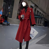 NKNG Wedding Festive Red Double-Sided Wool Wool Coat Women's 2025 Autumn and Winter New Mid-Length Wool Wool Coat Red XS (106-118 catties)