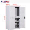 PUFAN tool cabinet workshop tool storage cabinet with hanging plate steel storage cabinet gray and white mesh three draw belt accessories package one