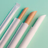 Park Jing disposable single individually packaged beverage pearl milk tea straws large bold biodegradable paper straws paper straws for pregnant women and children 8x197 kraft color paper straws 100 pieces (individually packaged)