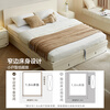 Quanyou Home Modern Simple High Box Storage Bed Cream Style Bedroom Home Double Bed 1.5mx2m Furniture