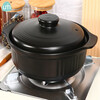 UMIZILI casserole high temperature resistant stew pot dry burning non-cracking household gas large capacity stew pot ceramic casserole commercial stone pot black stew pot 3300ML (suitable for 3-5 people)