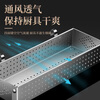 Heqing 304 stainless steel with hook chopstick box disinfection cabinet special bowl, chopsticks and spoon storage box tableware storage basket drain rack medium size for 4-6 people