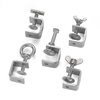 Jinggong (JINGGONG) 304 stainless steel tiger clip buckle C-type U-shaped clamp steel pipe square clamp hand-tightening ring opening clamp opening 45 mm (304 external hexagon)